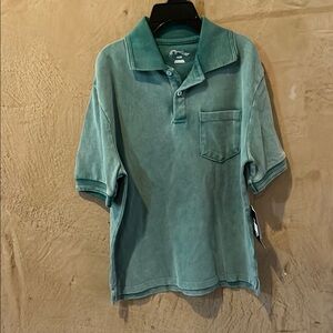 Faded style green Polo top with Relaxed Fit and Short Sleeves for kids (6/7) NWT